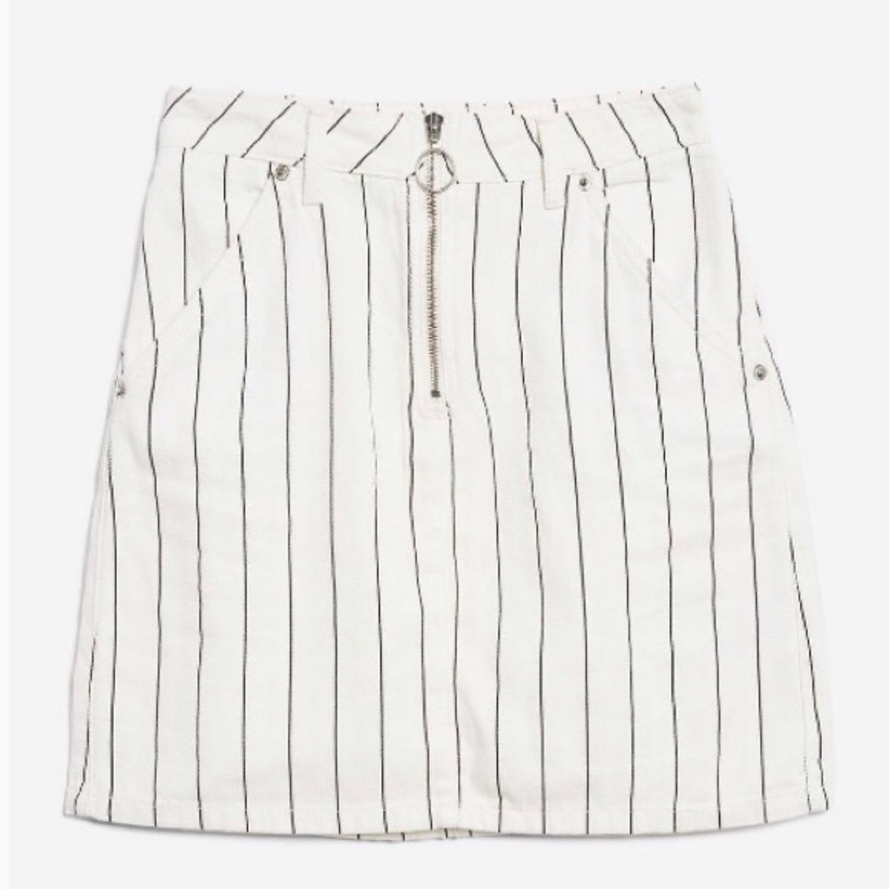TopShop Moto Pin Stripe Tall Skirt